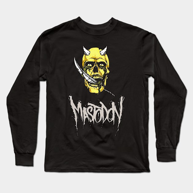 Mastodon Skull Long Sleeve T-Shirt by GALER